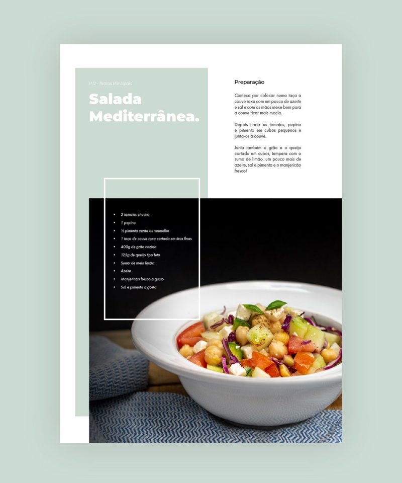 Salada Mediterrânea | ebook - Receitas Vegetarianas e Veganas | Loja Meio Cheio